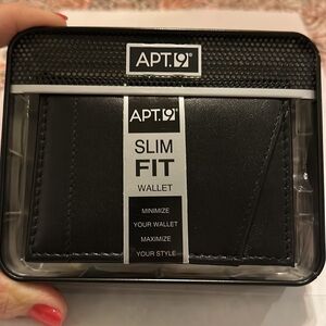 Black leather wallet. Men’s wallet card holder Slim fit. NEW in box!  NWT